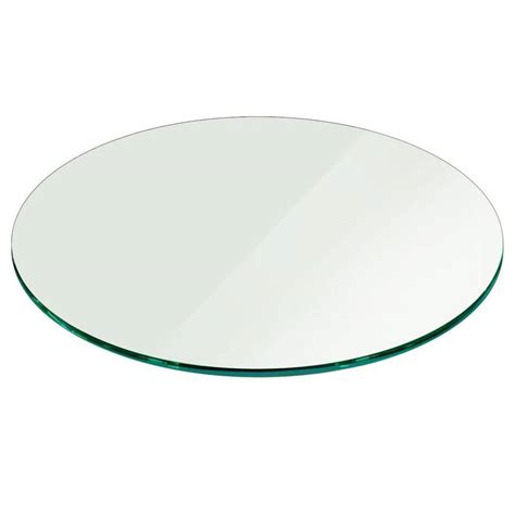 Fab Glass and Mirror 26 in. Clear Round Glass Table Top, 3/8 in. Thickness Tempered Pencil Edge ...