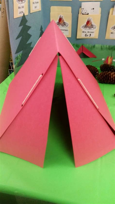 Construction paper tent. | Tent craft, Easy gifts, Construction paper