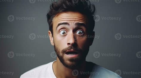 Scared Man Looking at the Camera Isolated on the Minimalist Background 32497177 Stock Photo at ...