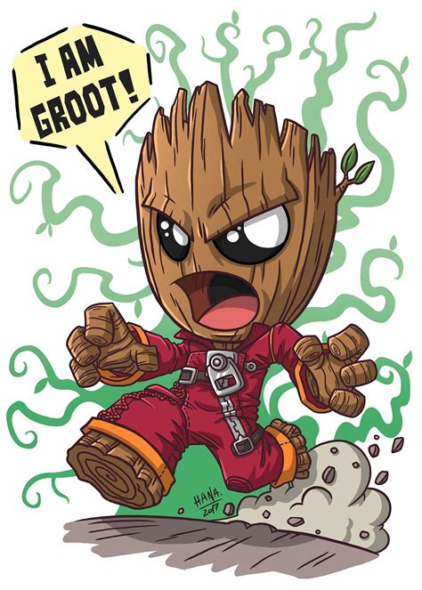 Angry Groot & Dancing Groot | Baby groot drawing, Marvel cartoons, Marvel drawings