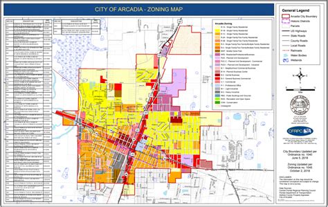 Arcadia Zoning Map – City of Arcadia