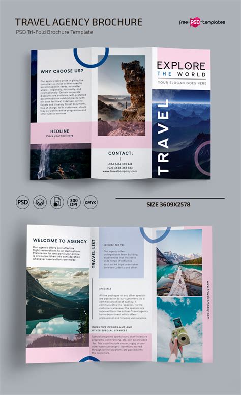 Free Travel Brochure Template in PSD – Free PSD Templates