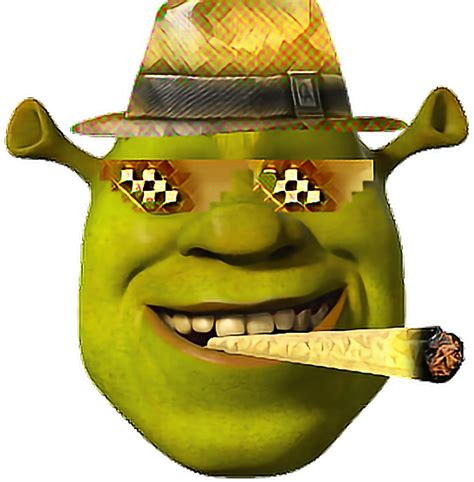 Download HD Golden Mlg Shrek Face Bling Shrek Dank Meme Funny Wow ...