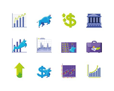 Stock market icons set 1248769 Vector Art at Vecteezy