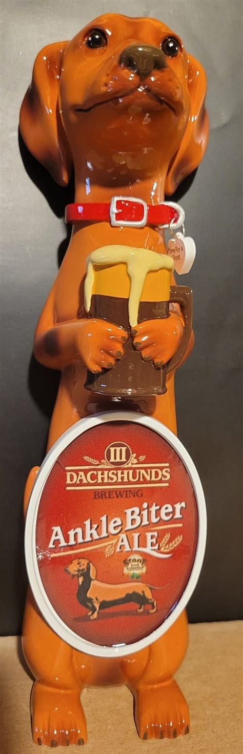 Ankle Biter Ale Tap Handle Smooth Red (NEW)! | III Dachshunds Brewing