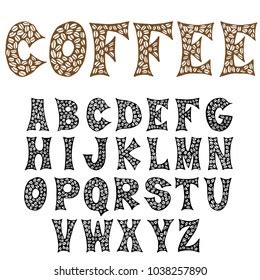 Coffee Font Vector Eps8 Stock Vector (Royalty Free) 1038257890 | Shutterstock