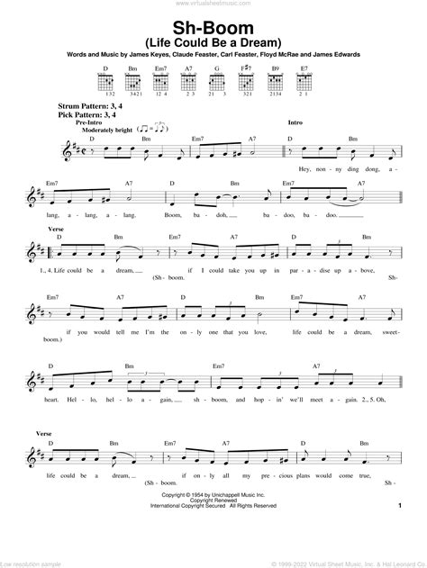 Crew-Cuts - Sh-Boom (Life Could Be A Dream) sheet music for guitar solo (chords)