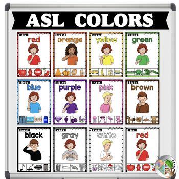 Sign Language Colors Chart Printable - Free Printable Worksheet