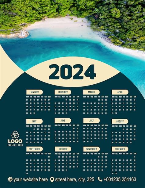 Premium Vector | 2024 unique style calendar design