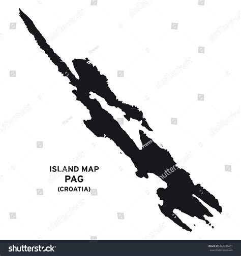 Island map of Pag (Croatia) - Royalty Free Stock Vector 442731601 ...