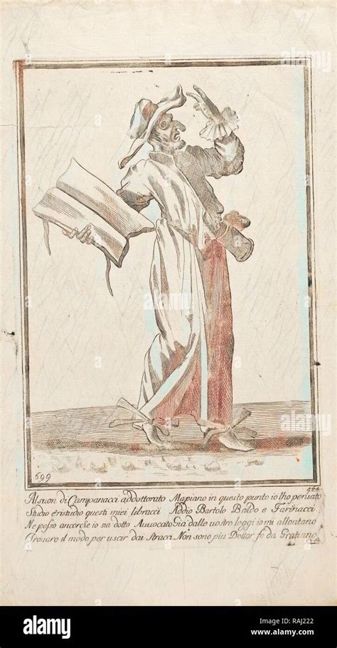 Il Dottore, Italian theater prints, Etching, 17th century, Inscription ...