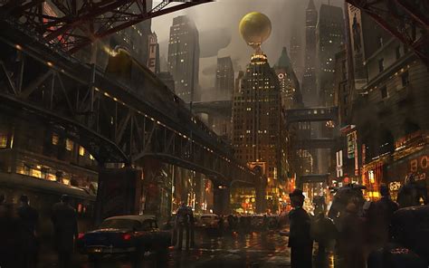 HD wallpaper: Atlas Plaza, art, fantasy, city, dark, night, eddie mendoza | Wallpaper Flare