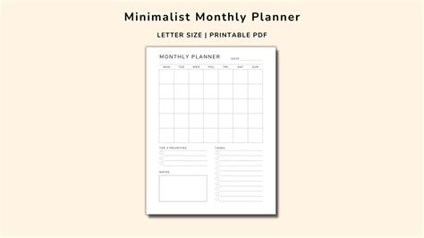 Minimalist Monthly Planner