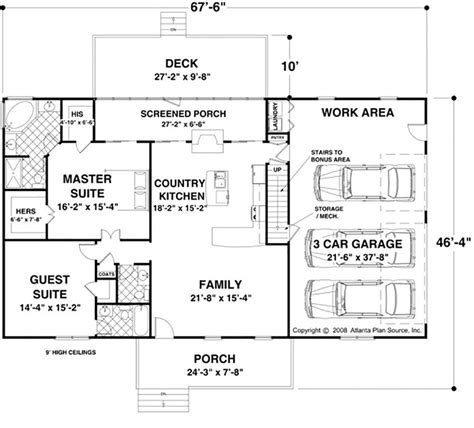 Ranch Style House Plan - 2 Beds 2.5 Baths 1500 Sq/Ft Plan #56-622 ...