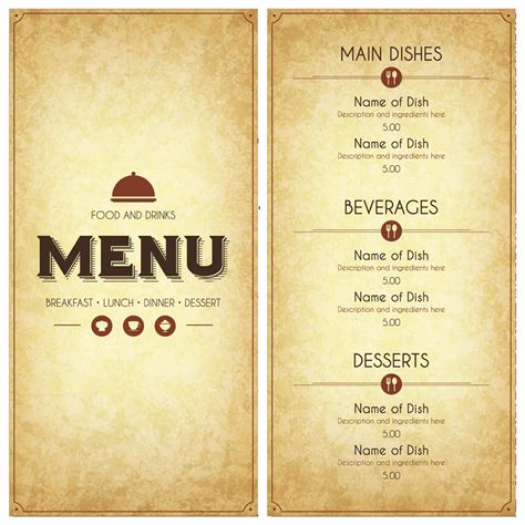 Restaurant Or Cafe Menu Cover Page Royalty Free Vector Image | My XXX Hot Girl