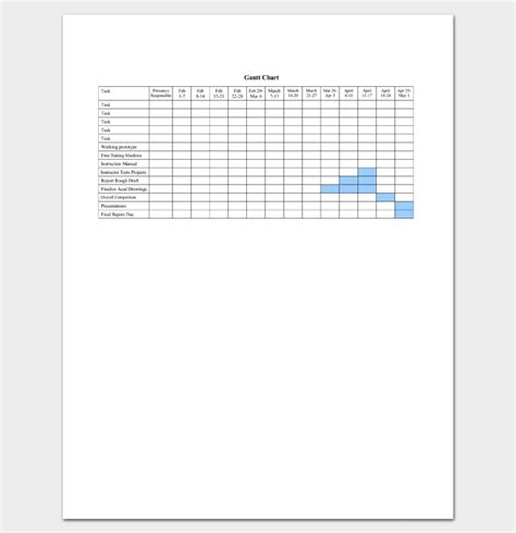 Gantt Chart Template - 7+ Printable Charts for Excel, PPT & Word