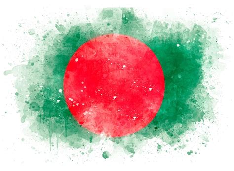 Premium Photo | Flag of Bangladesh as watercolor illustration