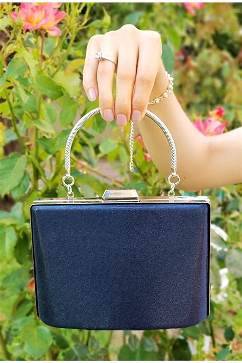 Navy Evening Bag Navy Clutch Bag Leather Clutch Bag - Etsy