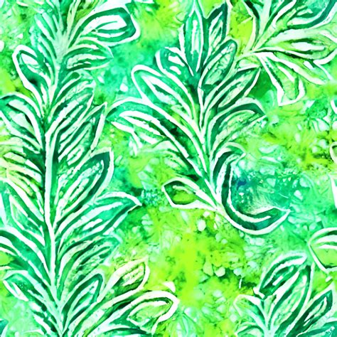 Bright Green Watercolour Batik Seamless Pattern · Creative Fabrica