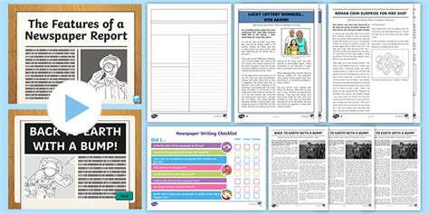 Features of a Newspaper Activity Pack - Newspaper Report