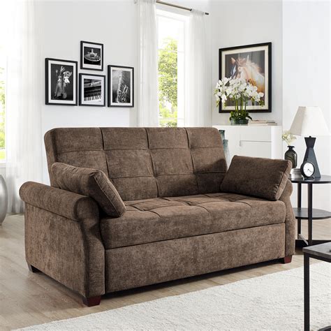 Serta Haiden Sofa Sleeper, Dark Brown Fabric - Walmart.com