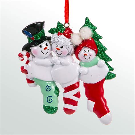 Kurt Adler Snowman Stocking Family Personalized Christmas Ornament