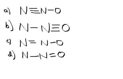 which of the following resonating structures of N2O is the most ...