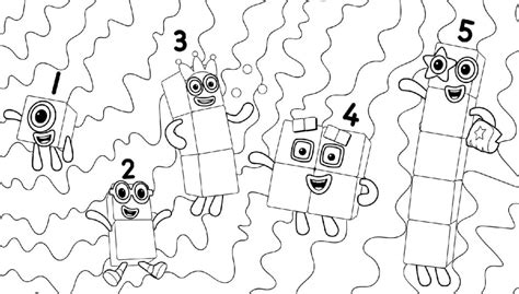 Kolorowanka Nauka i zabawa z Numberblocks do druku i online