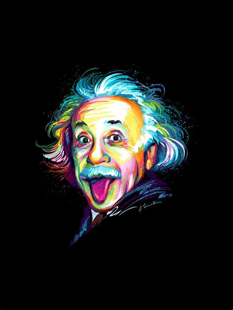 Albert Einstein In Color Tongue