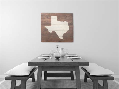 Rustic Texas Wall Art State Sign Home Decor Map Art by RusticPost