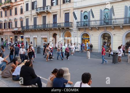 Shopping on Via del Corso Rome Italy Stock Photo - Alamy