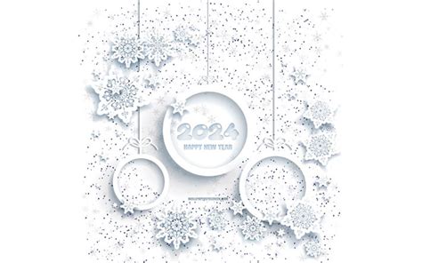 2024 Happy New Year, 4k, 2024 snowflakes background, 2024 concepts ...