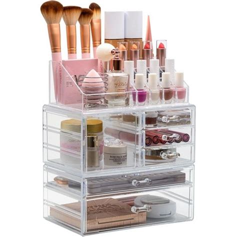 Sorbus Large Clear Makeup Organizer Case - 3 Piece Set : Target