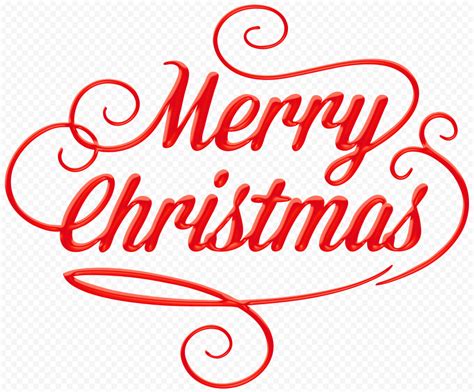 HD Red Merry Christmas Text Calligraphy PNG | Citypng