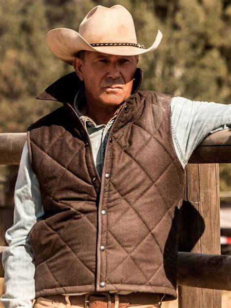 John Dutton Yellowstone Vest Quilted Brown | Celebrity jackets, Kevin ...