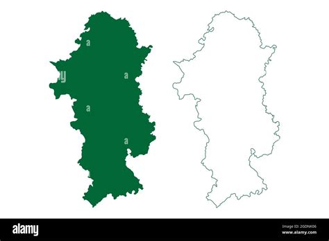 Moradabad district (Uttar Pradesh State, Republic of India) map vector illustration, scribble ...