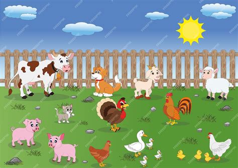 Premium Vector | Cartoon illustration of farm animals domestic animals