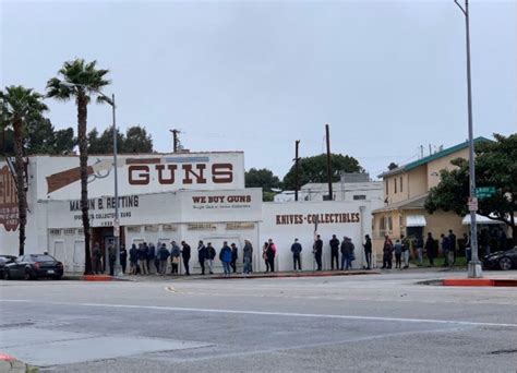 PHOTO People Lining Up Outside California Gun Store To Get Guns And Ammunition Amid The Corona Virus