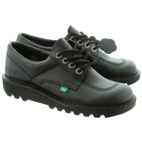 Kickers Kick Lo Ladies Shoes in Black in Black