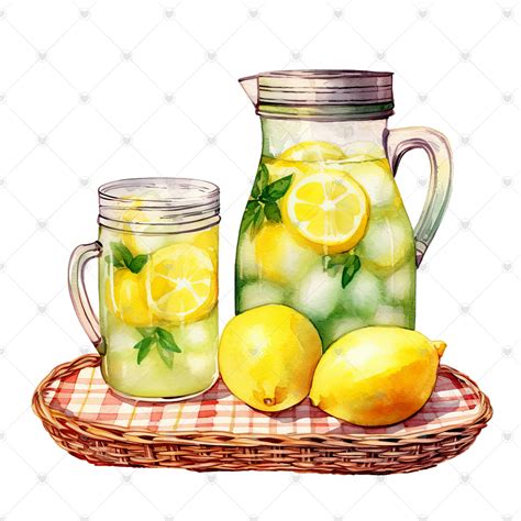 Cold Lemonade on Tabletop Clipart Bundle 10 High Quality - Etsy