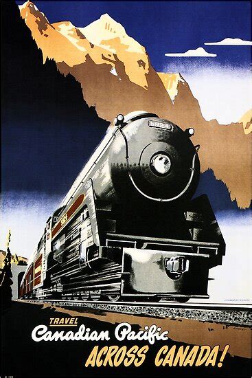 Travel by Train Across CANADA! Vintage Art Deco Railway Poster by ...