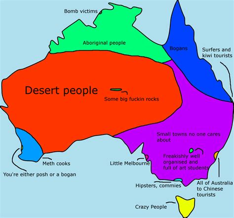 Stereotype map of Australia. | Australia map, Map, Australia weather