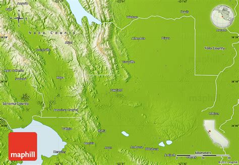 Physical Map of Solano County