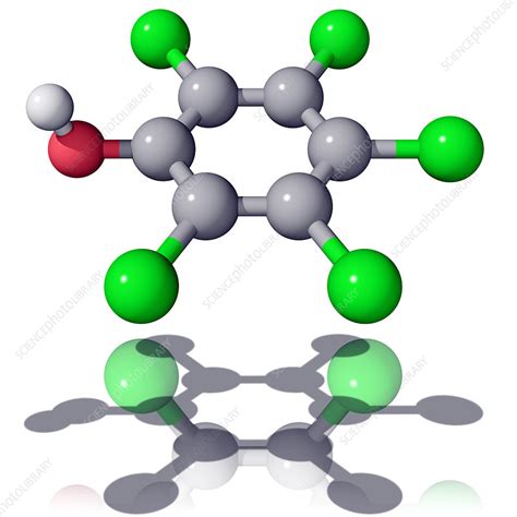 Pentachlorophenol fungicide molecule - Stock Image - A700/0323 - Science Photo Library