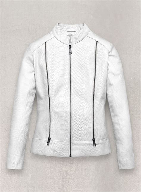 White Python Leather Jacket # 230 : LeatherCult: Genuine Custom Leather ...