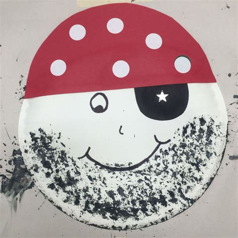 Paper plate Pirate: use a dish washing brush to paint the beard ...