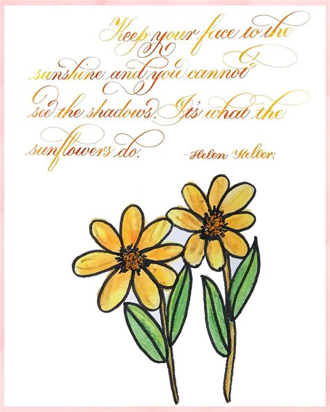 Dip pen calligraphy (Quote by Helen Keller) | カリグラフィー