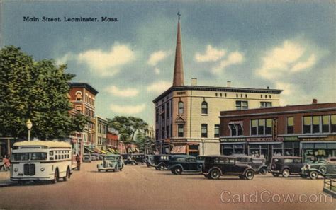 Main Street Leominster, MA Postcard