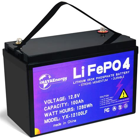 Solar LiFePo4 12V 100Ah Lithium Iron Phosphate battery For RV Deep ...