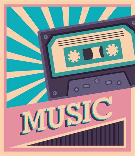 music cassette retro style 11035114 Vector Art at Vecteezy